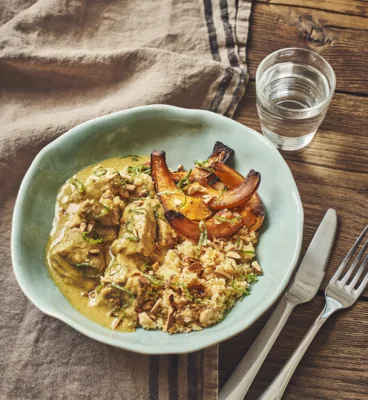 Curry veal sauté