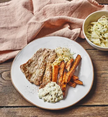 Grilled veal escalope